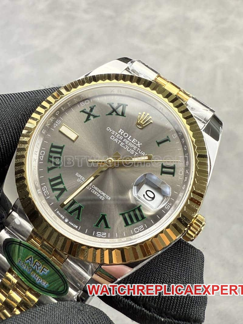 ARF factory Rolex Logbook super A dark gray disk 41mm intermediate gold five rows of links 126333 front real picture