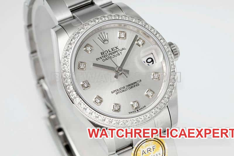 ARF FactoryRolex log silver gray plate 31mm three grid link 278384front live photo