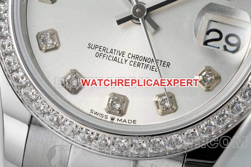 ARF FactoryRolex log silver gray plate 31mm three grid link 278384front live photo