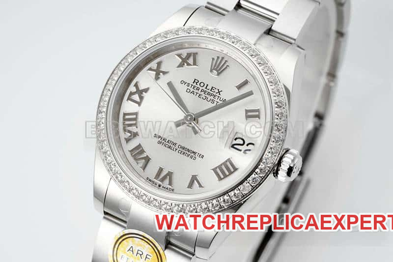 ARF FactoryRolex log top-tier 1:1high-quality silver gray plate Roman numerals 31mm three grid link 278384front live photo