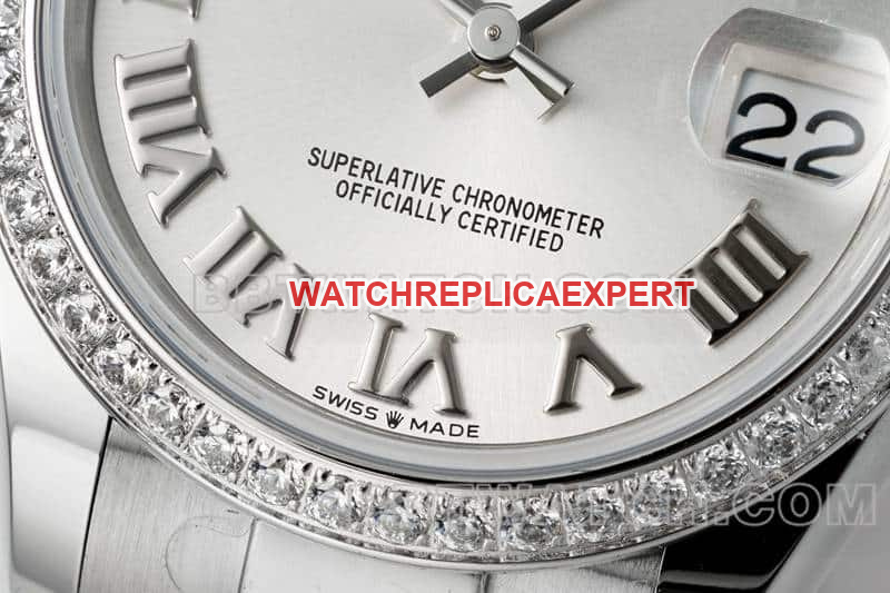 ARF FactoryRolex log top-tier 1:1high-quality silver gray plate Roman numerals 31mm three grid link 278384front live photo