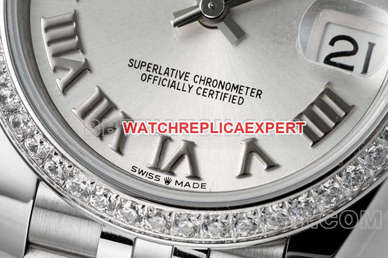 ARF FactoryRolex log top-tier 1:1super silver gray plate Roman numerals 31mm five grid link 278384front live photo