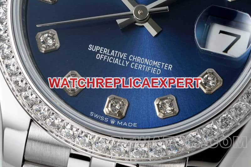 ARF FactoryRolex log 1:1super cloneblue dialdiamond bezel31mm five grid link 278384front live photo