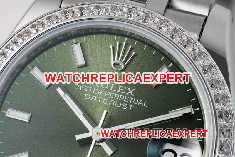 ARF FactoryRolex log super clonegreen dialdiamond bezel stick hour markers 31mm five grid link 278384front live photo
