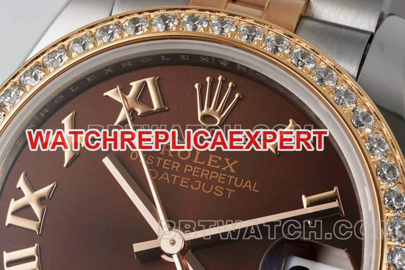 ARF FactoryRolex log top-tier brown disk diamond bezel31mm intergold five-lattice chain link 278381front live photo