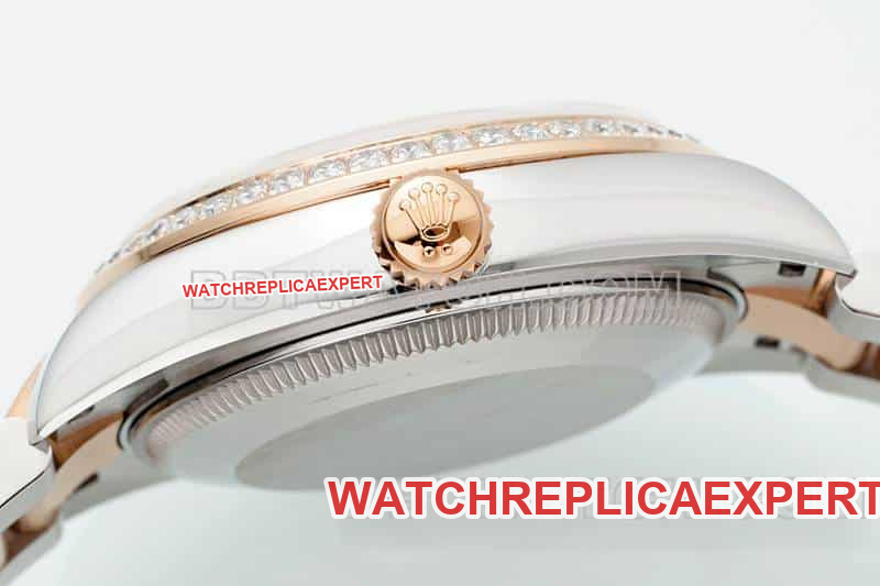ARF FactoryRolex log brown disk diamond bezel31mm gold three-lattice chain link 278381side live photo