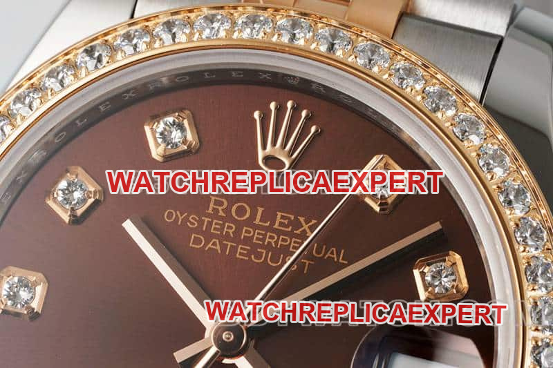 ARF FactoryRolex log 1:1top-tier brown disk diamond bezel31mm intergold five-lattice chain link278381front live photo