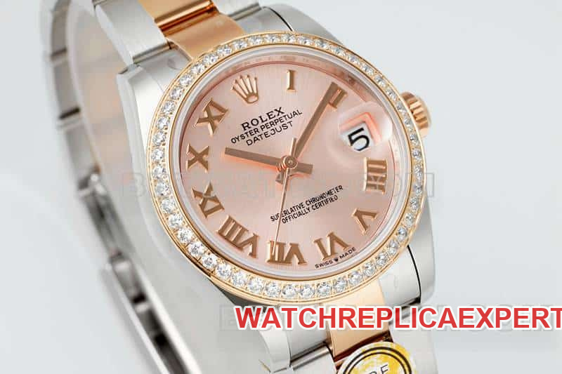 ARF FactoryRolex log top-tier 1:1high-quality replicarose gold disc diamond bezel31mm gold three-lattice chain link278381front live photo