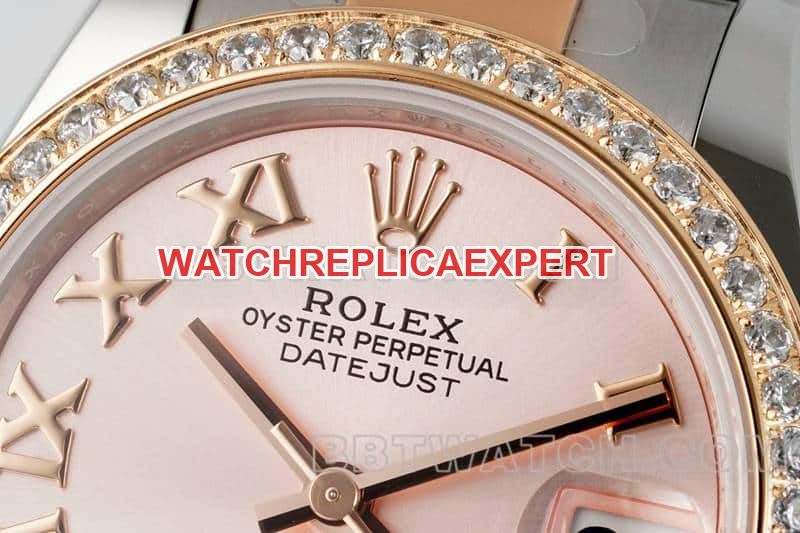 ARF FactoryRolex log top-tier 1:1high-quality replicarose gold disc diamond bezel31mm gold three-lattice chain link278381front live photo