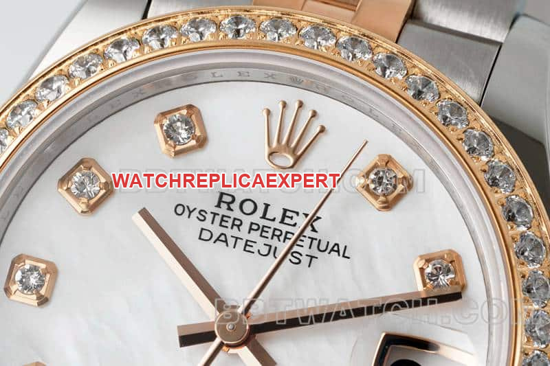 ARF FactoryRolex log 1:1super clonediamond bezel31mm intergold five-lattice chain link278381front live photo
