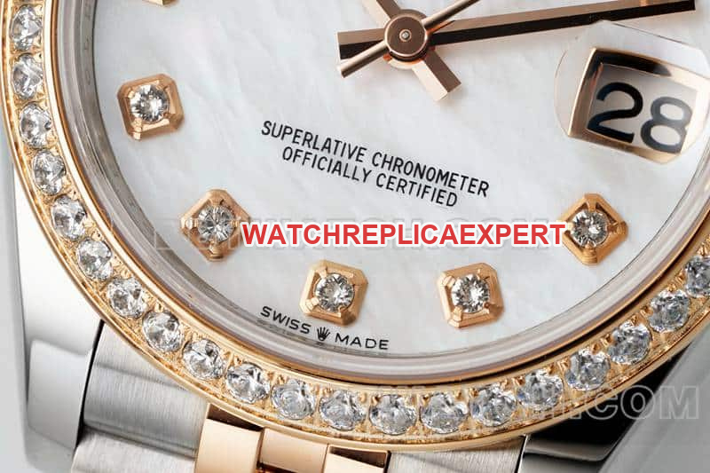 ARF FactoryRolex log 1:1super clonediamond bezel31mm intergold five-lattice chain link278381front live photo