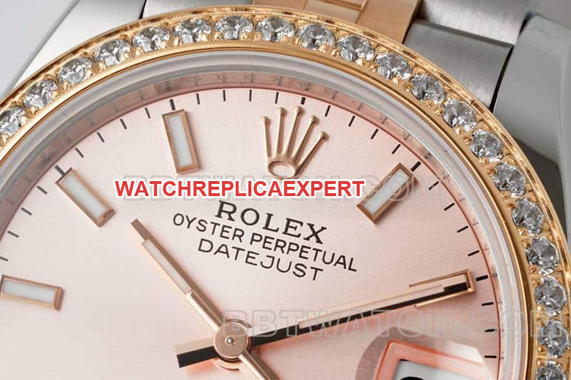 ARF FactoryRolex log super clonerose gold disc diamond bezel31mm intergold five-lattice chain link 278381front live photo