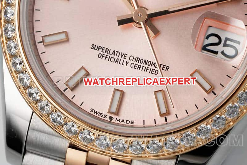 ARF FactoryRolex log super clonerose gold disc diamond bezel31mm intergold five-lattice chain link 278381front live photo