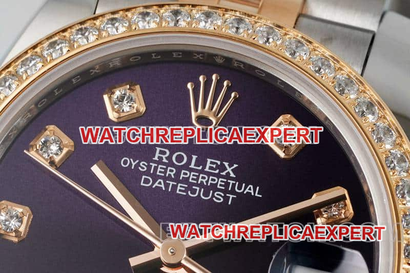 ARF FactoryRolex log top-tier 1:1high-quality purple plate diamond bezel31mm intergold five-lattice chain link278381front live photo