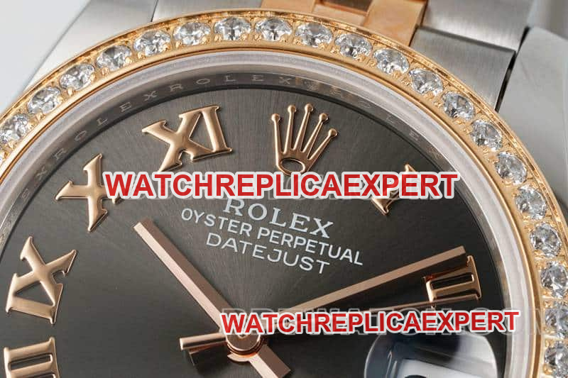 ARF FactoryRolex log top-tier dark gray plate diamond bezel31mm intergold five-lattice chain link 278381front live photo