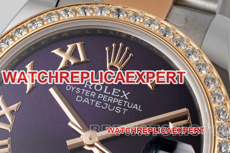 ARF FactoryRolex log 1:1super purple plate diamond bezel31mm gold three grid link 278381front live photo