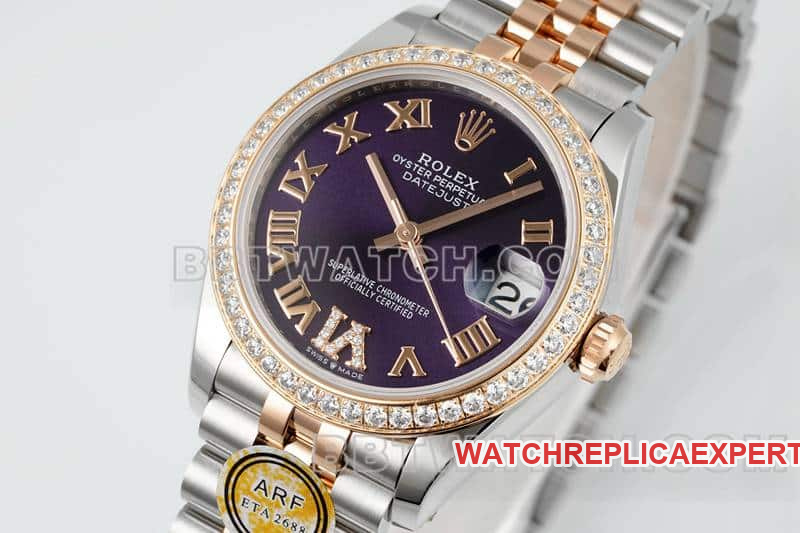 ARF FactoryRolex log 1:1super purple plate diamond bezel31mm intergold five-lattice chain link278381front live photo