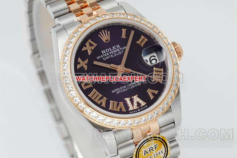 ARF FactoryRolex log 1:1super purple plate diamond bezel31mm intergold five-lattice chain link278381front live photo