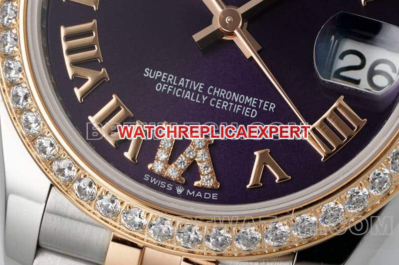 ARF FactoryRolex log 1:1super purple plate diamond bezel31mm intergold five-lattice chain link278381front live photo
