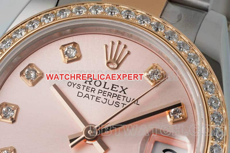 ARF FactoryRolex log super clonerose gold disc diamond bezel31mm gold three grid link 278381front live photo