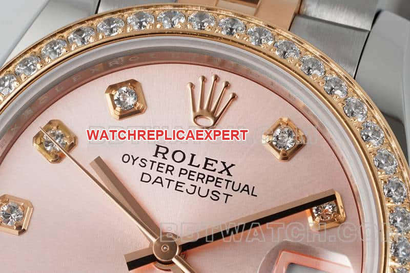 ARF FactoryRolex log 1:1top-tier replicarose gold diskdiamond bezel31mm intergold five-lattice chain link278381front live photo