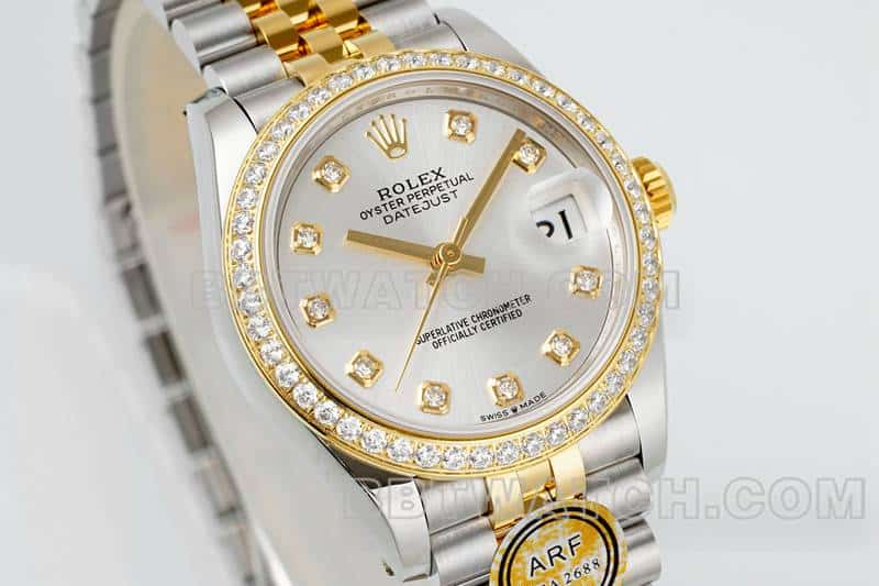 ARF FactoryRolex log top-tier 1:1high-quality high plate diamond bezel31mm intergold five-lattice chain link278383front live photo