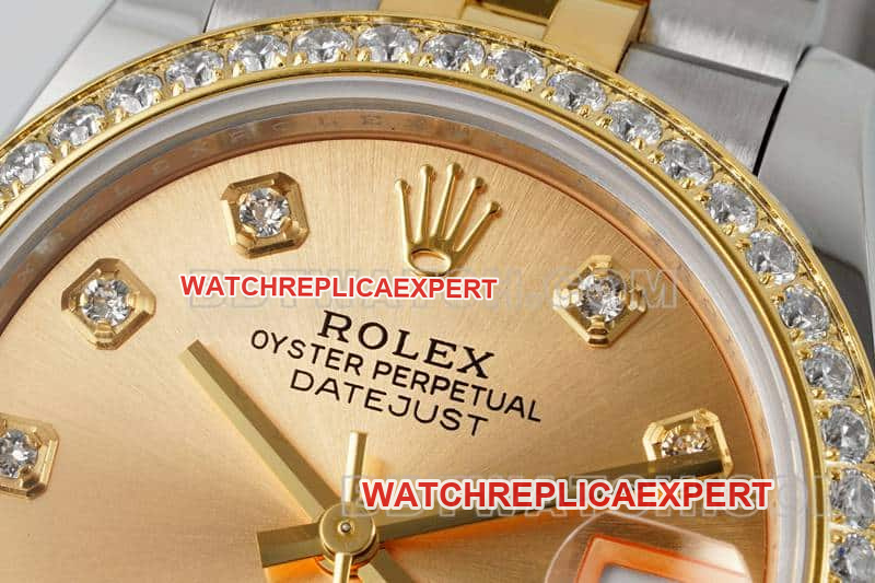 ARF FactoryRolex log 1:1super gold plate diamond bezel31mm intergold five-lattice chain link278383front live photo