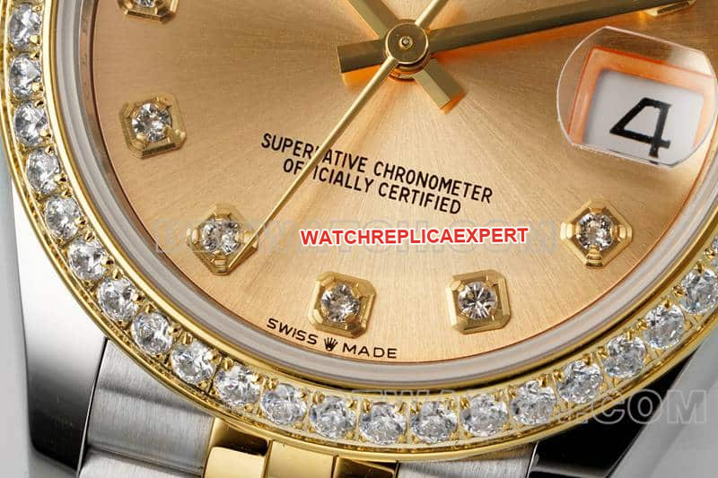 ARF FactoryRolex log 1:1super gold plate diamond bezel31mm intergold five-lattice chain link278383front live photo