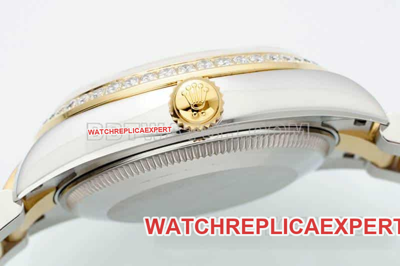 ARF factory rolex logbook top dark gray disk diamond ring 31mm intermediate gold five compartment link 2783383 side actual photo