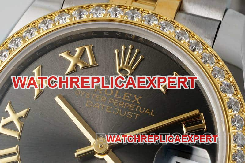 ARF FactoryRolex log top-tier 1:1high-quality dark gray plate diamond bezel31mm intergold five-lattice chain link278273front live photo