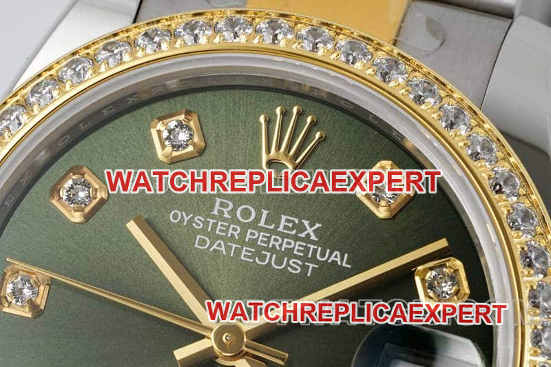 ARF FactoryRolex log top-tier 1:1super clonegreen dialdiamond bezel31mm gold three-lattice chain link278383front live photo