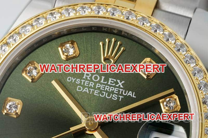 ARF FactoryRolex log top-tier replicagreen dialdiamond bezel31mm gold five-lattice chain link 278383front live photo