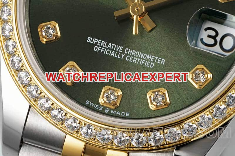 ARF FactoryRolex log top-tier replicagreen dialdiamond bezel31mm gold five-lattice chain link 278383front live photo