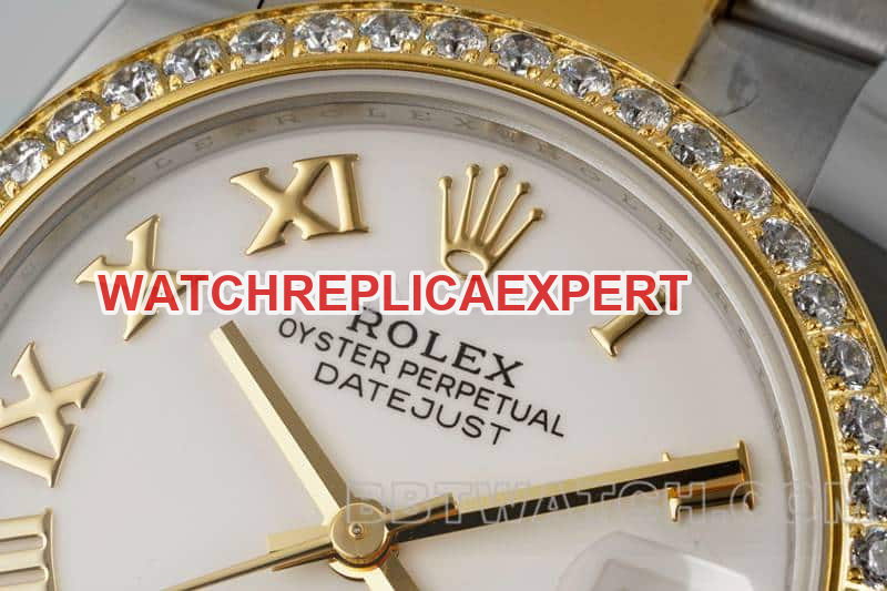 ARF FactoryRolex log 1:1super clonewhite dialdiamond bezel31mm gold three-lattice chain link278383front live photo