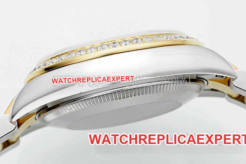 ARF FactoryRolex log gold plate diamond bezel31mm gold three grid link 278383side live photo