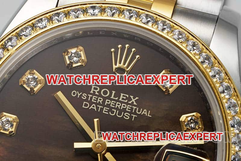 ARF FactoryRolex log top-tier 1:1super black mother-of-pearl disc diamond bezel31mm gold five-lattice chain link278383front live photo