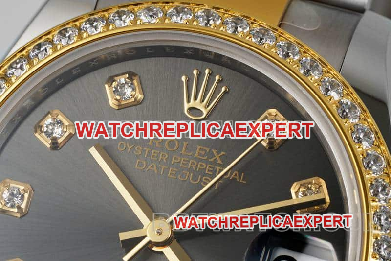 ARF FactoryRolex log top-tier dark gray plate diamond bezel31mm gold three-lattice chain link 278383front live photo