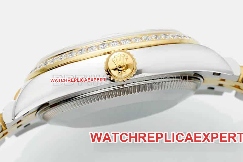 ARF FactoryRolex log 1:1super dark gray plate diamond bezel31mm gold five-lattice chain link278383side live photo