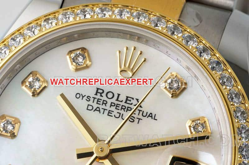 ARF factory Rolex Logbook super A imitation mother-of-pearl disc diamond ring 31mm intermediate gold three-compartment link 2783383 front real picture