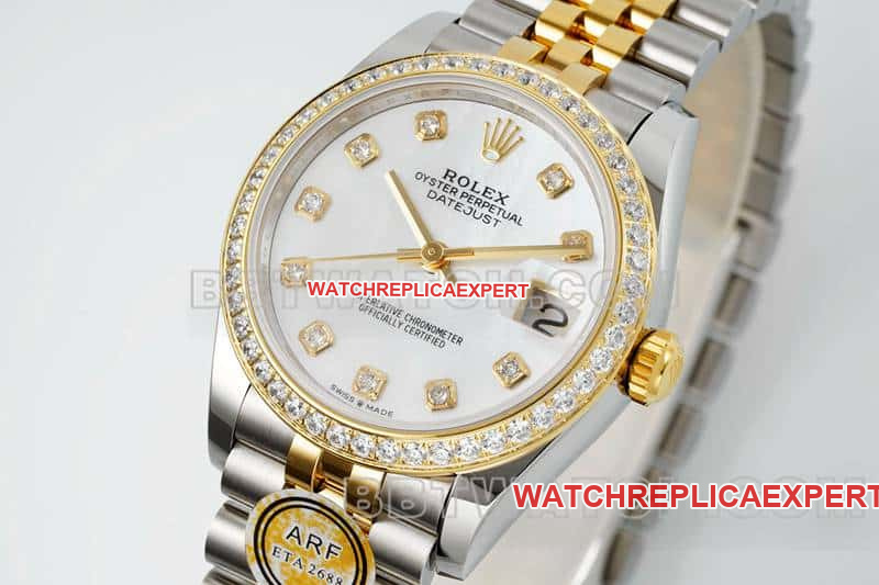 ARF FactoryRolex log mother-of-pearl disc diamond bezel31mm intergold five-lattice chain link 278383front live photo
