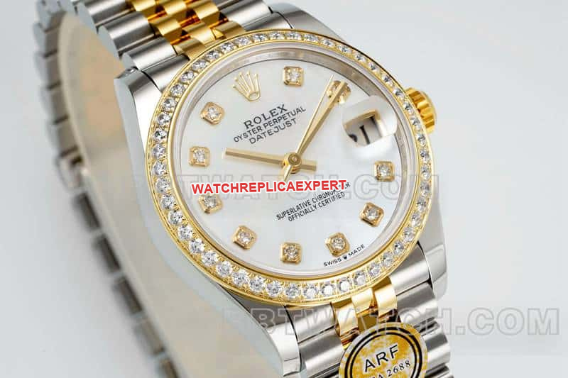ARF FactoryRolex log mother-of-pearl disc diamond bezel31mm intergold five-lattice chain link 278383front live photo