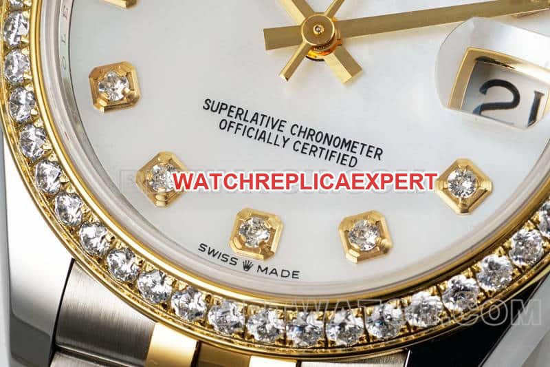 ARF FactoryRolex log mother-of-pearl disc diamond bezel31mm intergold five-lattice chain link 278383front live photo