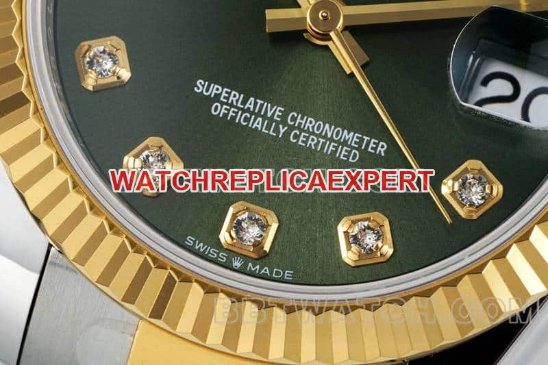 ARF FactoryRolex log 1:1top-tier replicagreen dial31mm gold triple link 278273front live photo