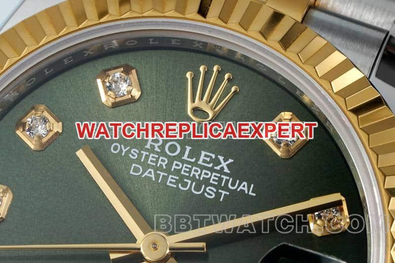 ARF FactoryRolex log top-tier 1:1high-quality replicagreen dial31mm gold five-grid chain link278273front live photo