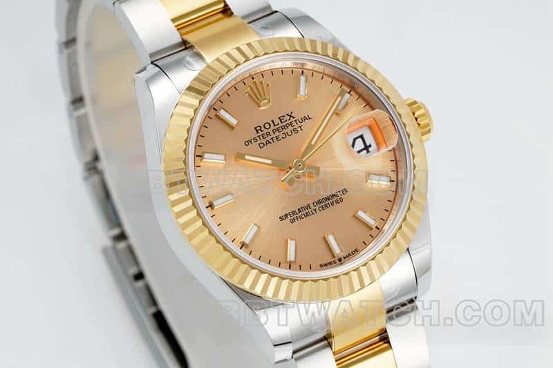 ARF FactoryRolex log top-tier 1:1super gold plate 31mm gold three-lattice chain link 278273front live photo