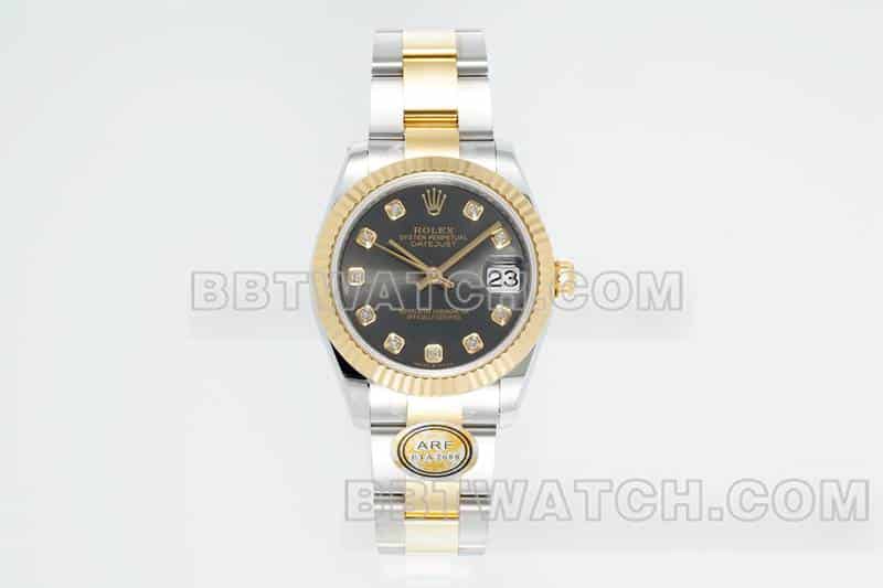 ARF FactoryRolex log 1:1super cloneblack dial31mm gold three-lattice chain link278273front live photofront live photo