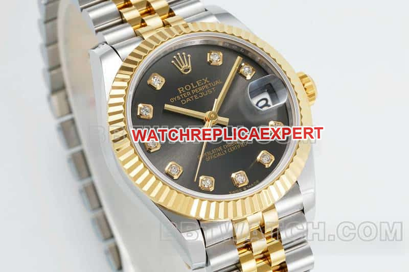 ARF FactoryRolex log super cloneblack dial31mm gold five-lattice chain link 278273front live photo