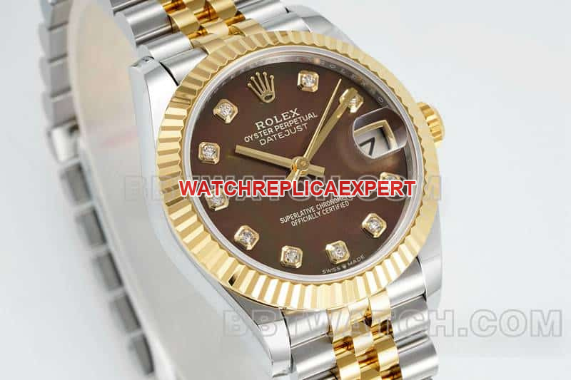 ARF FactoryRolex log top-tier 1:1high-quality black mother-of-pearl plate 31mm gold five-grid chain link 278273front live photo