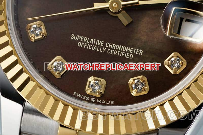 ARF FactoryRolex log top-tier 1:1high-quality black mother-of-pearl plate 31mm gold five-grid chain link 278273front live photo
