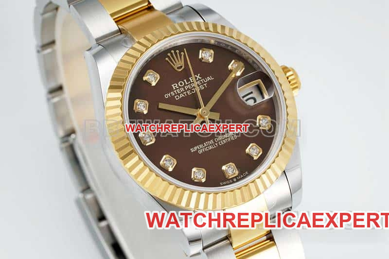 ARF FactoryRolex log top-tier black mother-of-pearl disc 31mm gold three-lattice chain link 278273front live photo